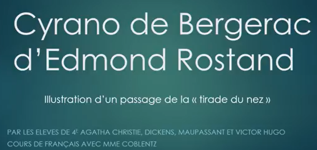 Illustration d’un passage de la tirade du nez de Cyrano de Bergerac d’E